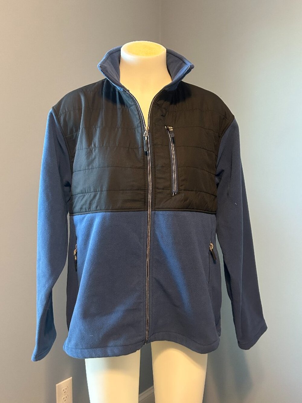 Stillwater Supply Co Men’s M Blue Black Fleece Full Zip Jacket